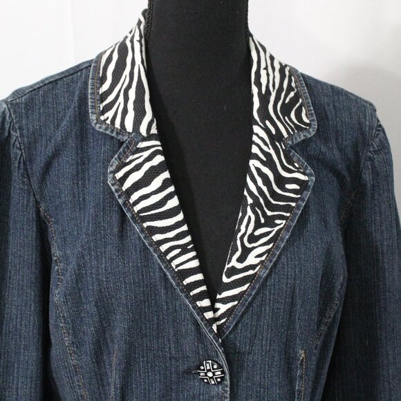 Dorothy's Creation Denim Jacket with Zebra Accents - Picture 3 of 7